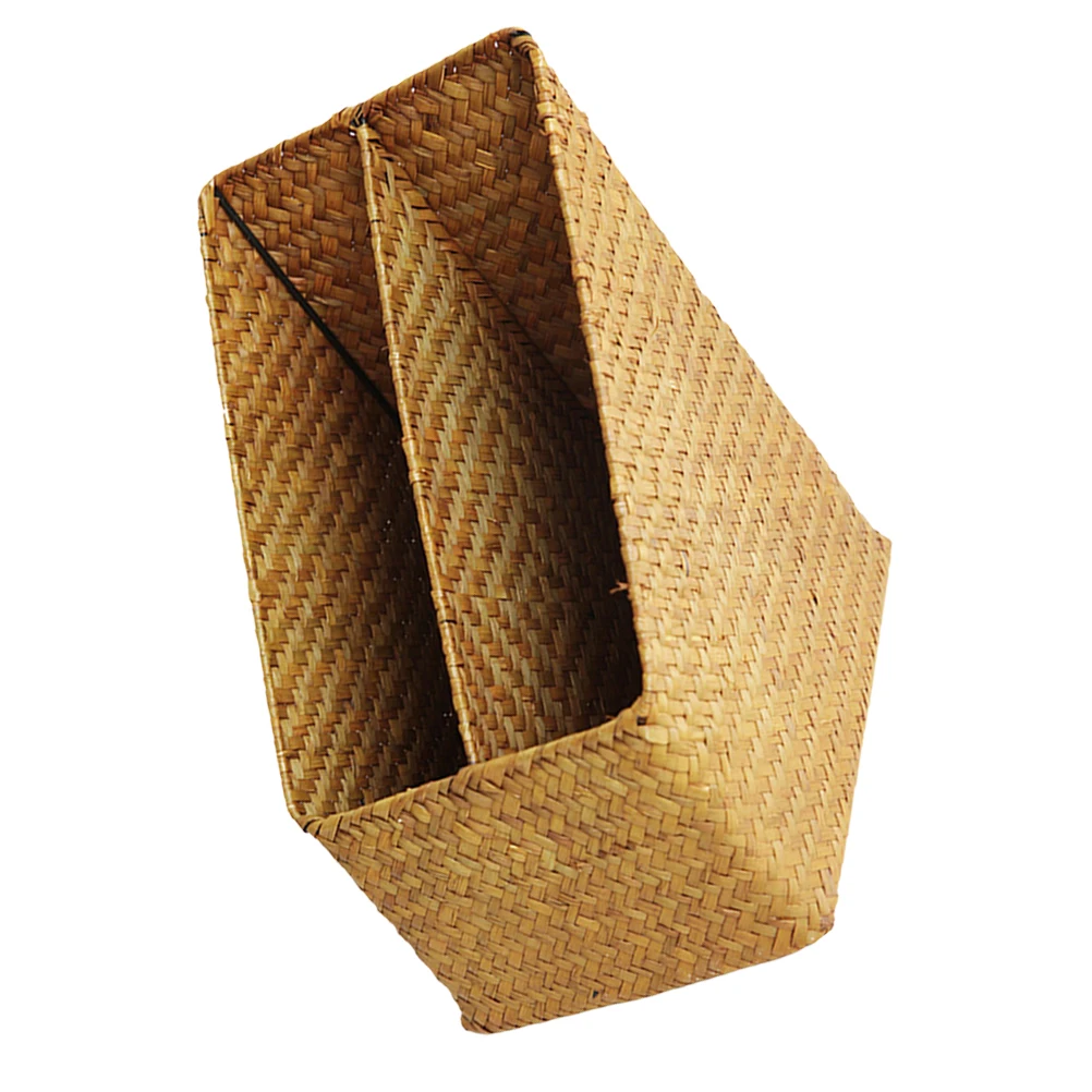 

Woven File Basket Desk Organizers And Accessories Document Organizer Straw Craft Magazine Rack Home Office Storage Solution