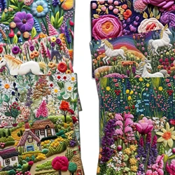 50*145cm Embroidery 3D Style Print Flower Santa Polyester Cotton Fabric Tissue Sewing Quilting Fabrics Needlework DIY Handmade