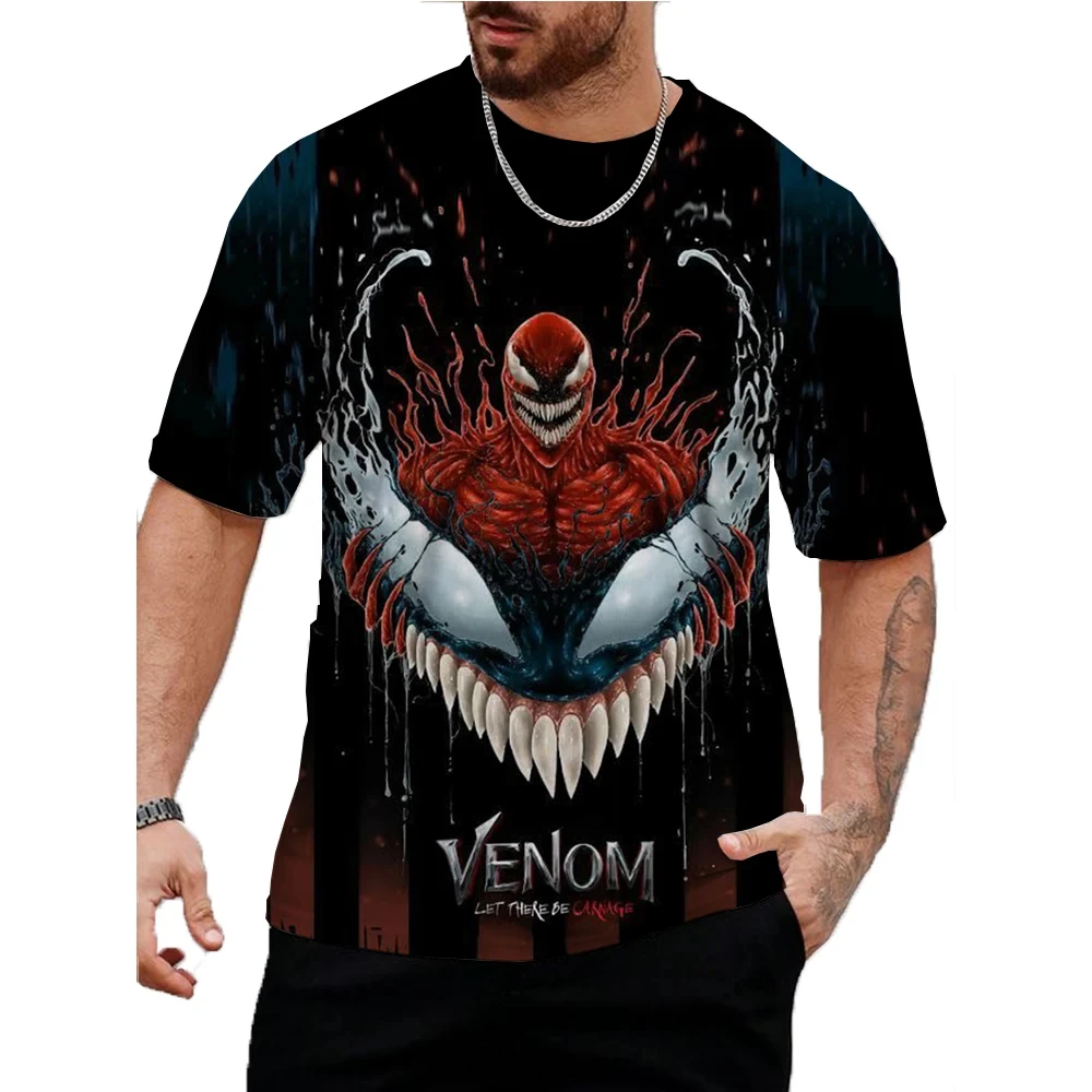 

Disney Marvel Venom Print T-Shirt Men Summer Marvel Comics Male Casual Stylish Short Sleeve Clothing Fashion Trend Streetwear