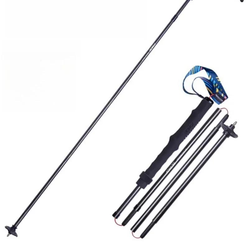 Outdoor Mountaineering Pole Carbon Fiber Trail Running Mountaineering Pole Men's and Women's Ultra Light Foldable Hiking Cane