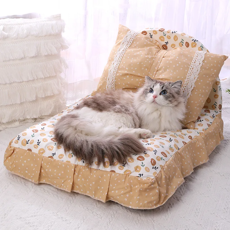 

Candy Princess Dog Bed Dog House Nes tPink Blue Autumn Winter Pet Sofa Small Cushion Cover Car Mats For Little Animal Pets