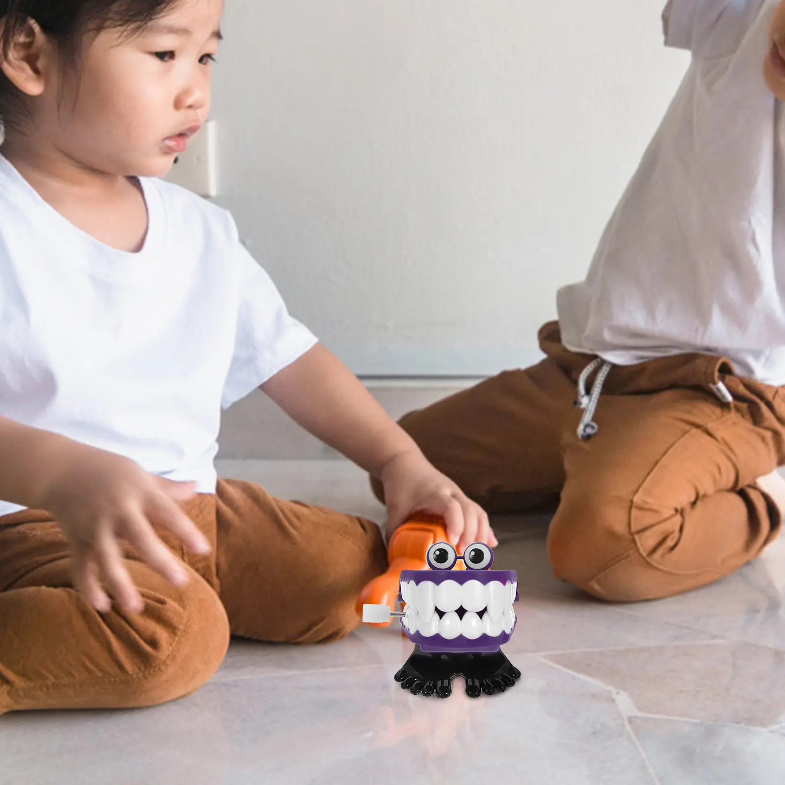 6Pcs Funny Wind Up Teeth Moving Eyes Feet Walking Gadget Stress Relief for Kids Toddlers Bulk Wind Up Toys Toys for Kids