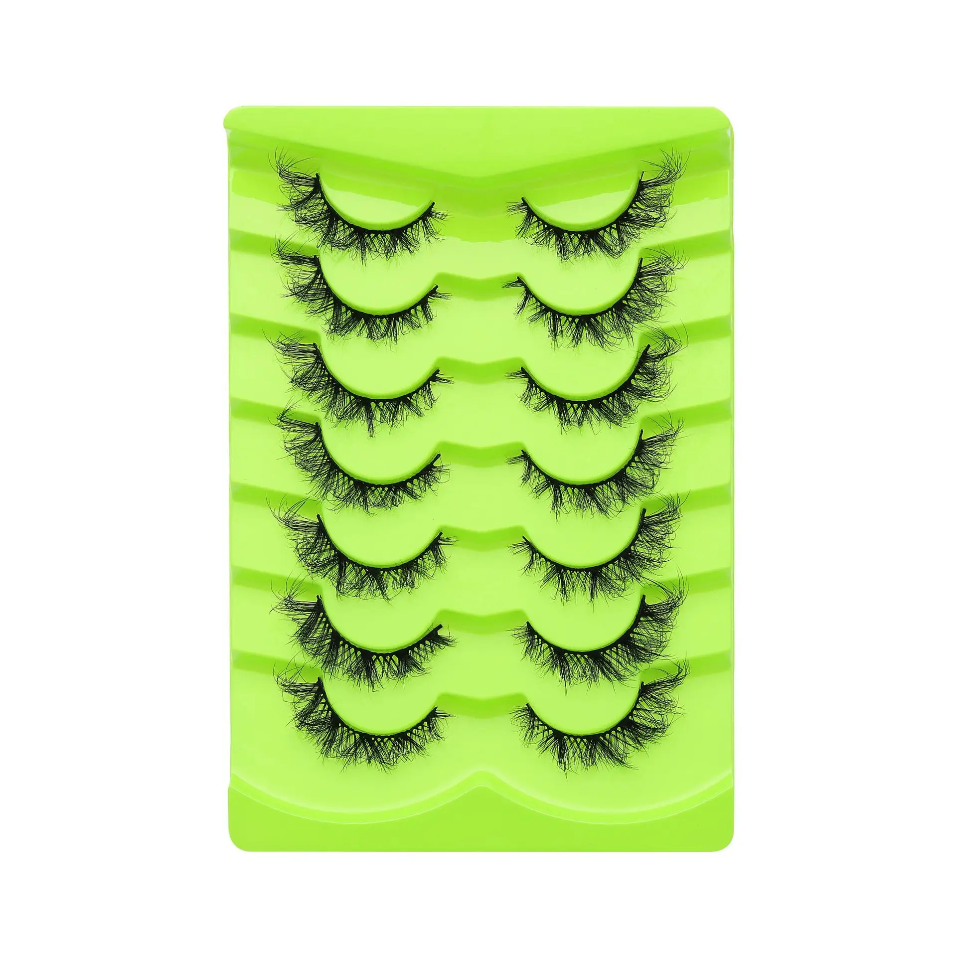 Explosão de cílios postiços 7 pares de cílios de gato voadores inclinados