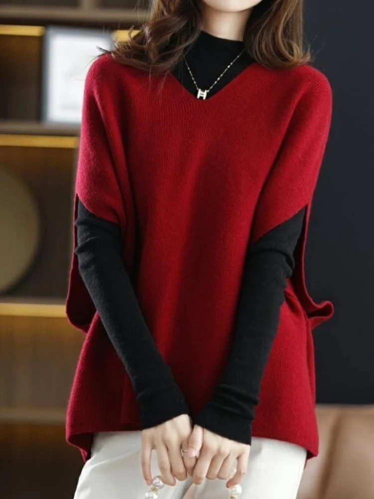 Sweater Vests Women Minimalist Fashion Elegant All-match Korean Style Mujer Basic Batwing Sleeve Loose Cozy Spring Pure Knitwear