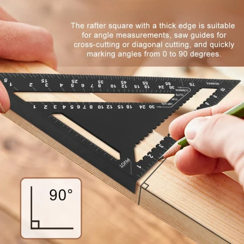7 Inch & 12 Inch Triangle Rule,2in1 Metric and Imperial,Square Tool Woodworking Square, wood working,measuring,carpenter tools