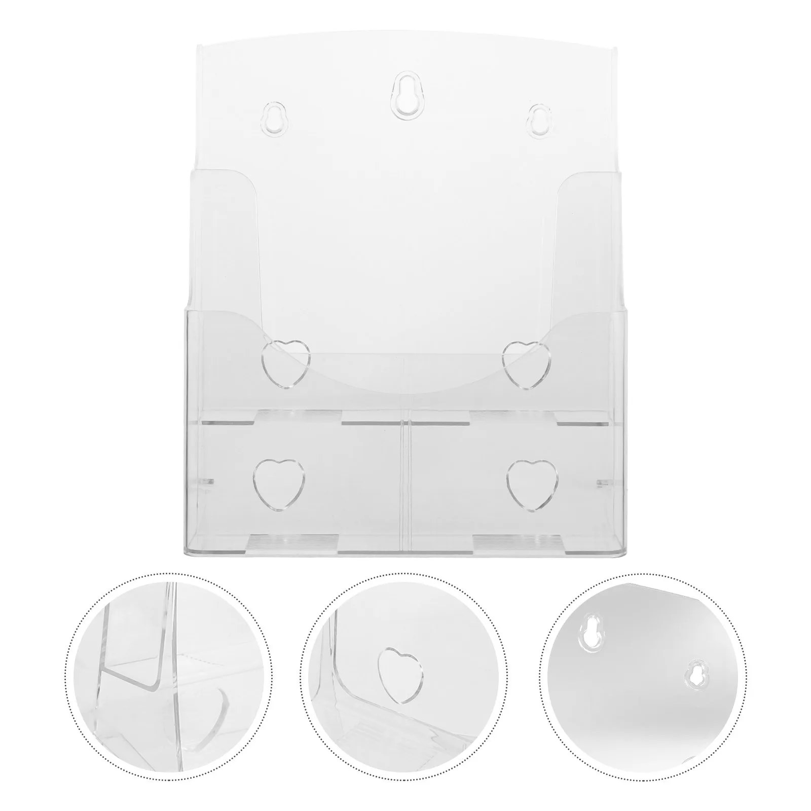 

Acrylic A4 Document File Rack Portable Clear Wall Mounted Paper Holder Office Display Stand Pamphlets Organizer File Folder