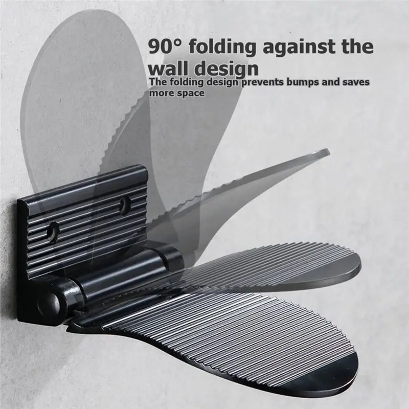 【CYBER MONDAY】Wall Mounted Textured Footrest, For Shaving Legs, Shower Foot Rest, Folding Shower Step, Black Finish