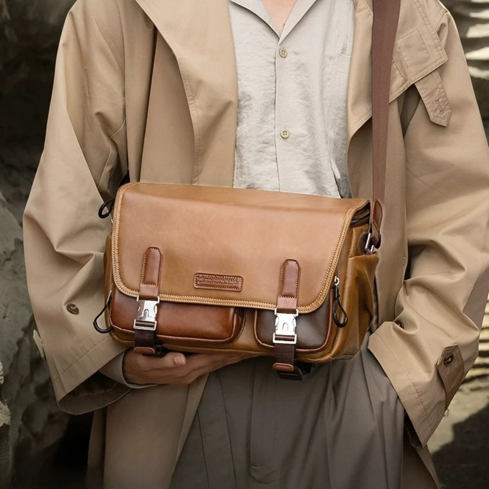 Camera Shoulder Bag Customized for Canon R50/Sony ZVE10 Mirrorless Camera Crossbody Bag Faux Leather Waterproof Retro StorageBag