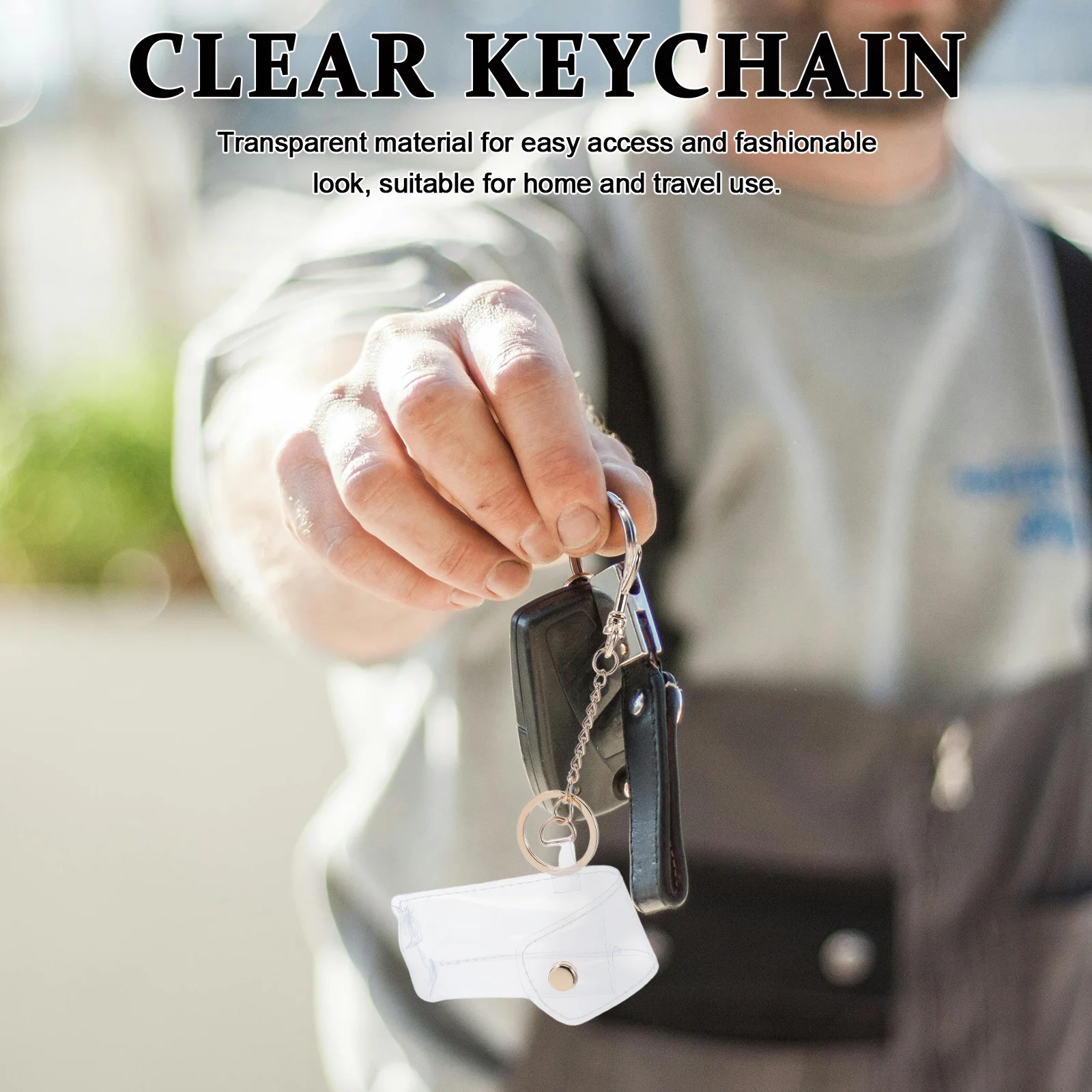 

2Pcs Transparent PVC Lipstick Keychain Pouch Clear Lip Balm Holder Portable Lip Gloss Case for Travel Clear Keychain Pouch