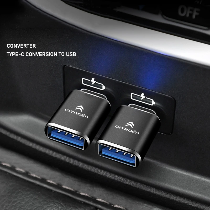 سيارة نوع C إلى Usb محول شحن سريع موصل لسيتروين e-C3 e-C4 X C5X C3 C4 الصبار بيكاسو C-Crosser C6 C1 C-Elysee C2 #2