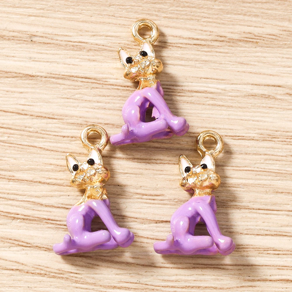 Tusember 5 Stück Niedliche Tieranhänger Bunte Hunde- und Katzenanhänger Perlen für DIY Sterling Marken-Armband Ohrringe Schmuckherstellung – Detail 3
