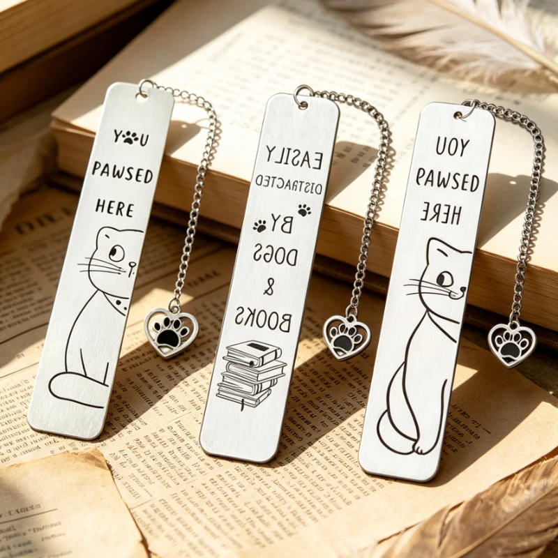 3pc/Pack Vintage Metal Cat Bookmarks Classical and Creative Stationery Gifts for Party Book Clubs Book Lovers Favor