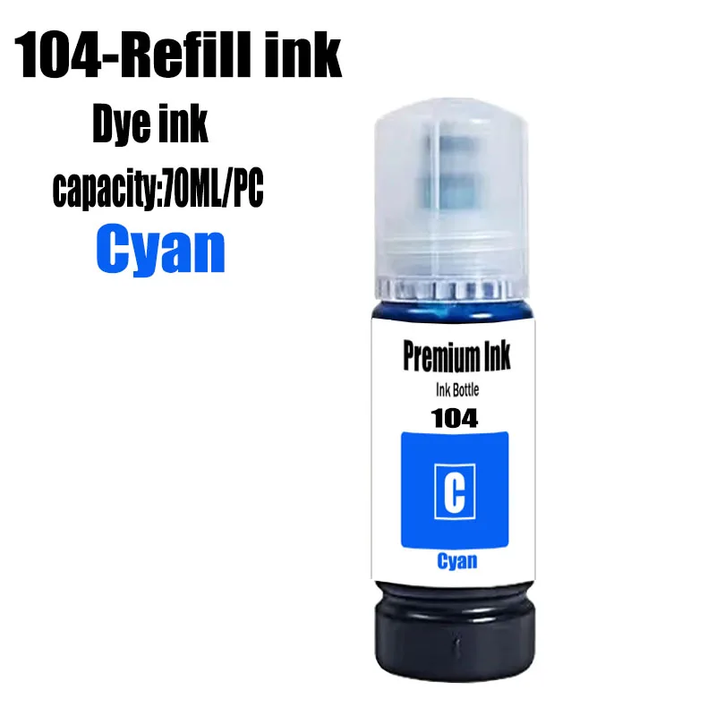 104 Premium Farbkompatible Nachfülltinte auf Wasserbasis für Epson ECOTANK ET-2821 ET-2825 ET-2826 ET-2830 Drucker – Detail 9