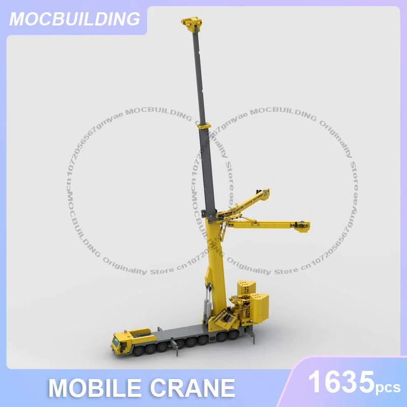 Blocs de construction MOC grue Mobile large à 8 goujons, modèle de camion, briques à assembler, Collection de transport, jouets de noël, cadeaux, 1635 pièces
