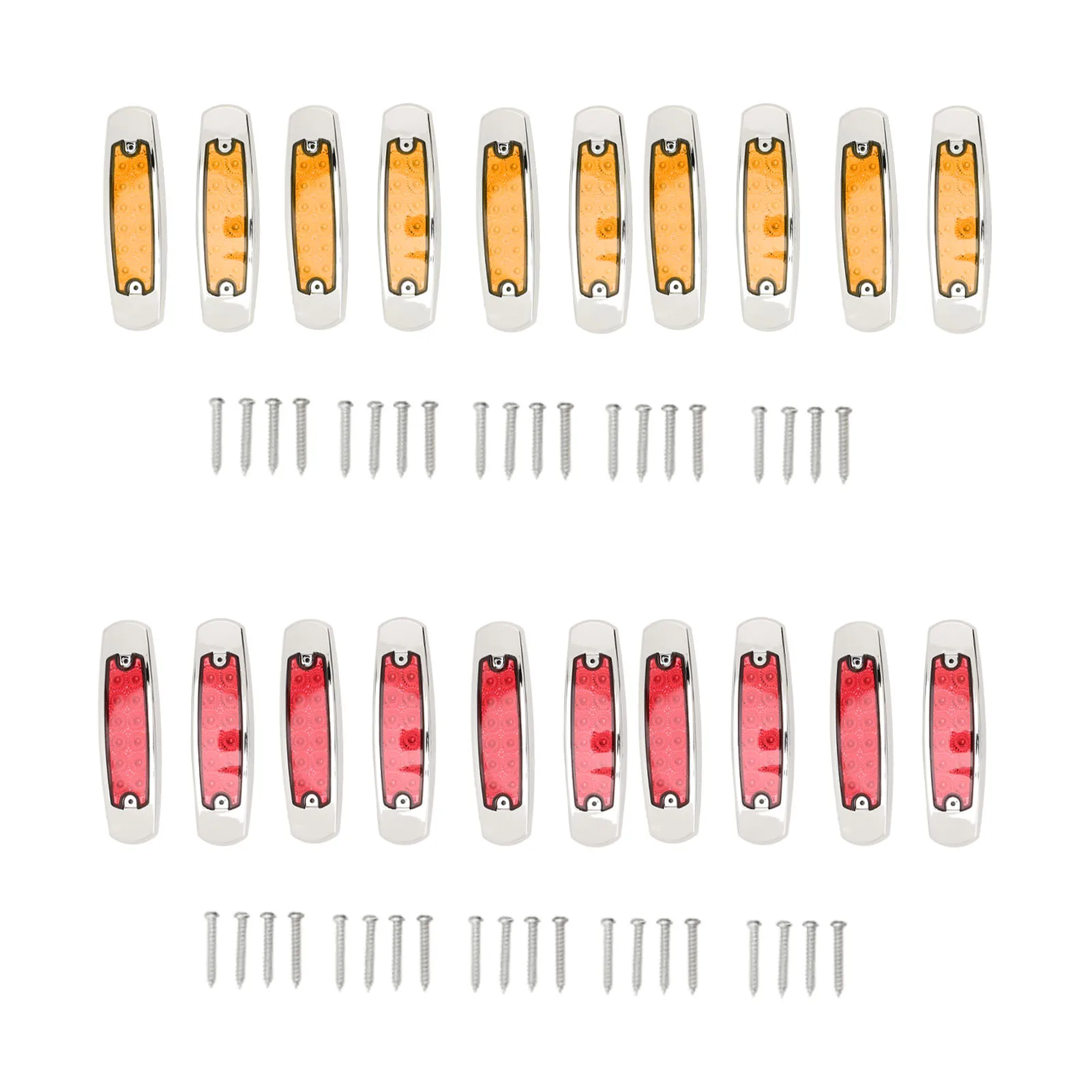 10 قطعة أضواء خلفية الفرامل 12 LED حبيبات مصباح مستديرة متفاوتة الأحجام مشرق الإضاءة مانعة لتسرب الماء مكافحة 6000K شاحنة تحذير أضواء للمقطورة