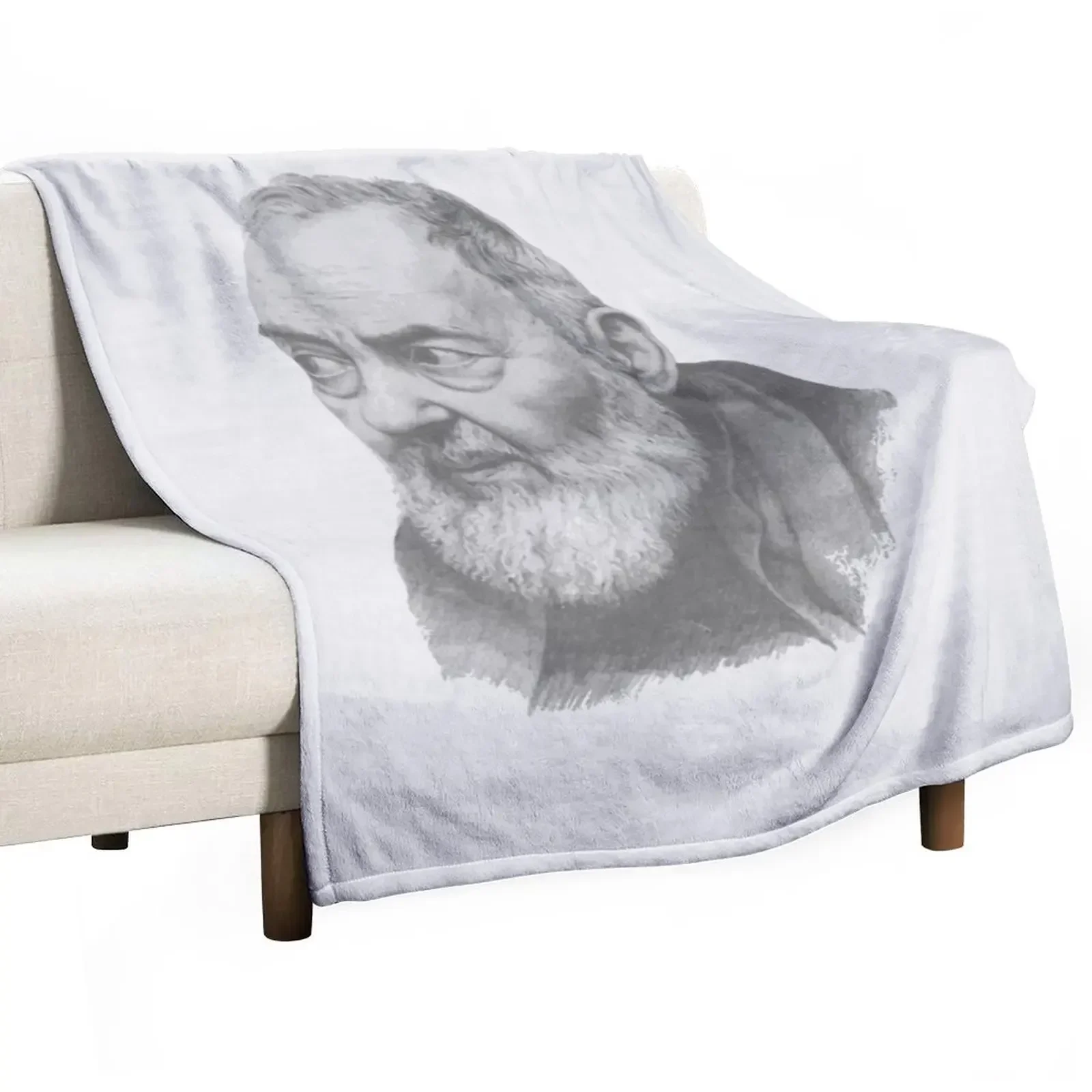 

Saint Padre Pio Portrait Throw Blanket Multi-Purpose Heavy Warm Blankets