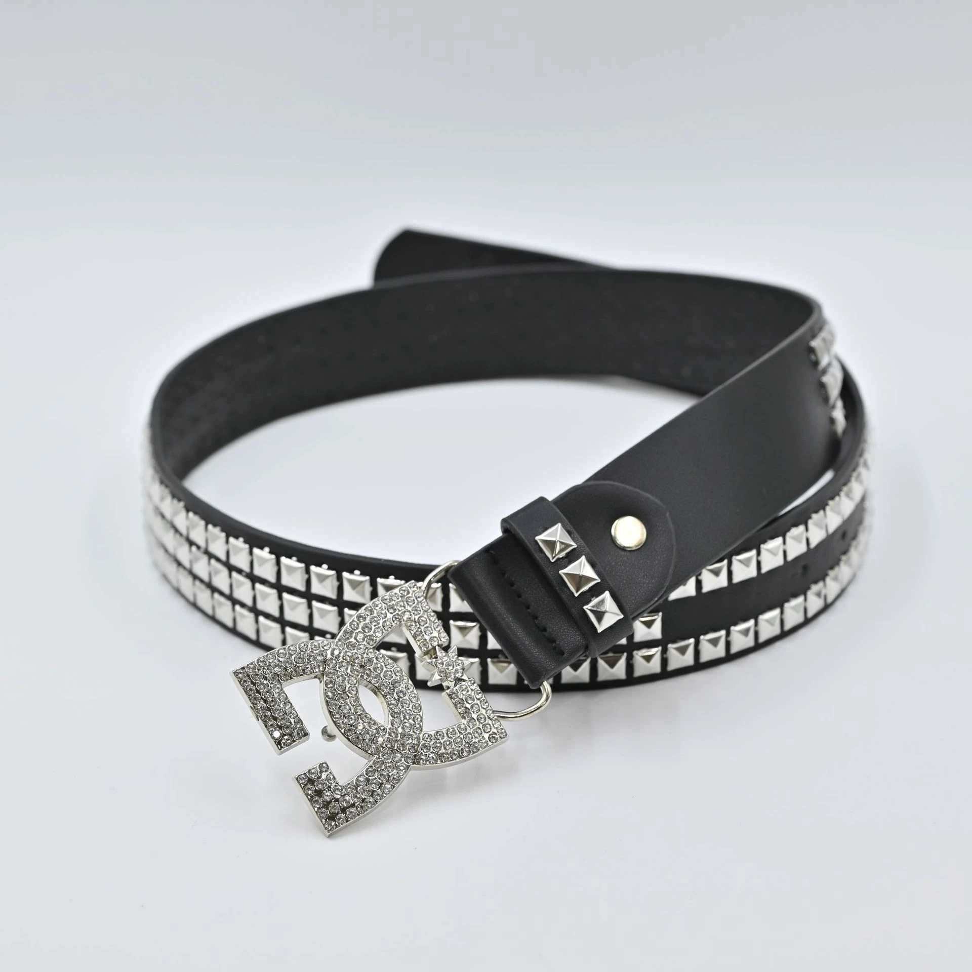 Y2K Punk Strass-Gürtel mit funkelnder Kristall-Stern-Schnalle, Leder-Taillengürtel, Vintage-Rock-Dekorgürtel für Jeans und Kleider – Detail 6