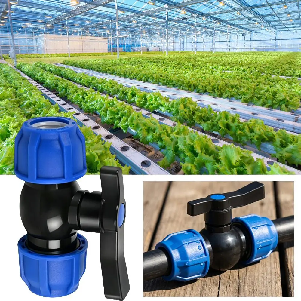 PE Quick Connection Ball Valve Hard Pipe Quick Connection Drip Pipe Valve Double Flip Lock Switch Irrigation