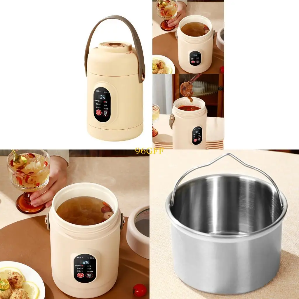 

96GF Electric Hot Pot Portable Nonstick Frying Pan Portable Travel Cooker for Steak/Fondue/Soup for Dorm/Camping/Home