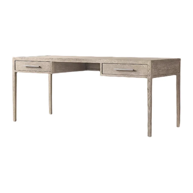 

Учебный стол из французского дуба в американском стиле ретро. Компьютерный стол из массива дерева для студентов, пишущих и учебы.