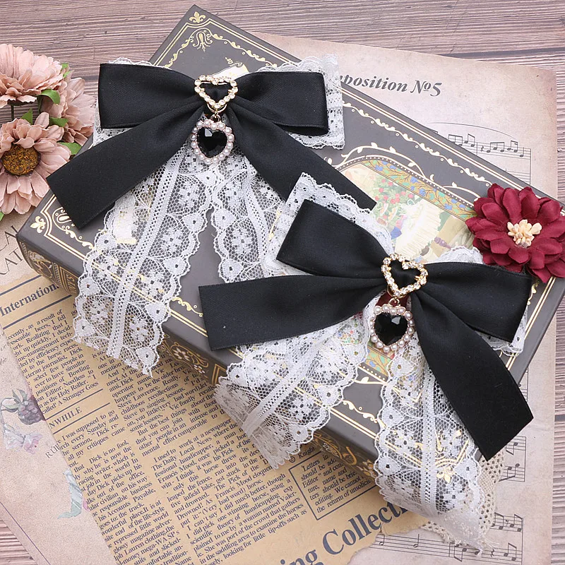 2023 New Fashion Hair Clips for Girls Japanese Style Sweet and Cute New Headwear Lace Rhinestone Barrettes Hair Accessories