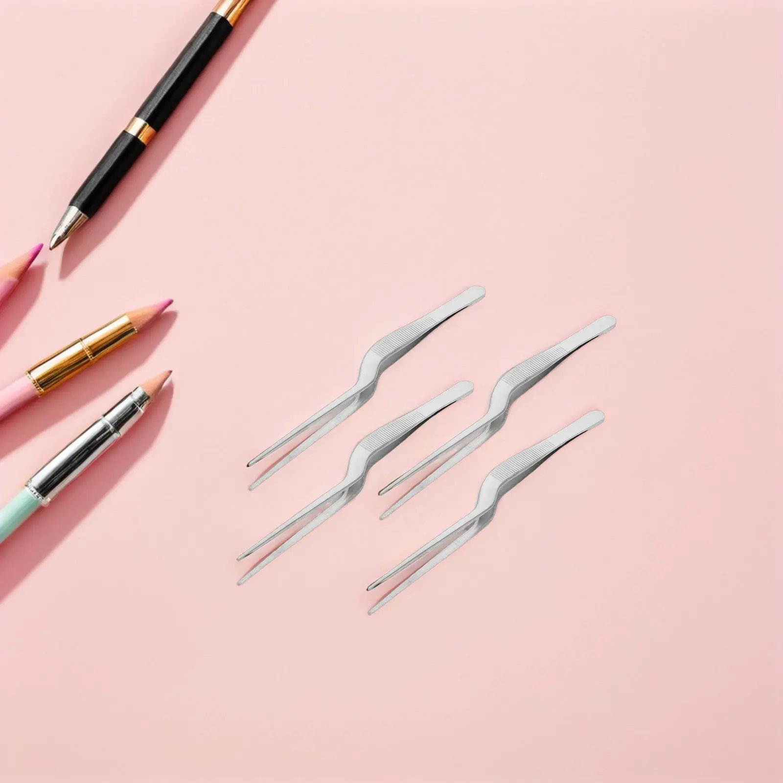 

Набор из 4 пинцетов с изогнутыми кончиками для удаления ушной серы, из нержавеющей стали, для безопасного и бережного удаления ушной серы дома или в дороге