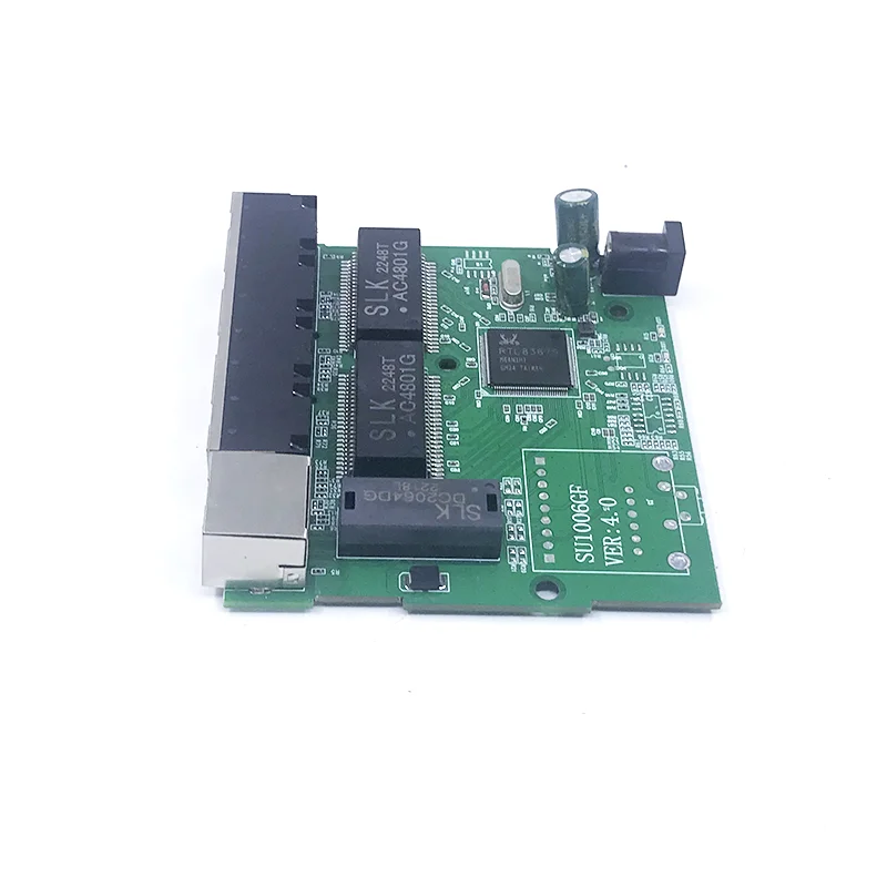 Fast switch 5 port ethernet TAP  switch 10 / 100/1000mbps network switch HUB pcb module board for system integration module