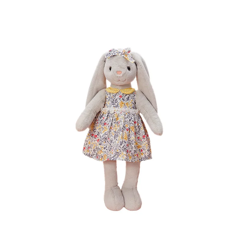45cm Plush Rabbit Doll in a Flower Dress - Ideal Girls' Festival Gift & Indoor Decorative Ornament