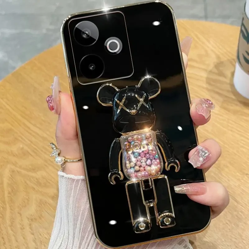 ثلاثية الأبعاد الرمال المتحركة الدب حامل سوار حزام الحبل Realme GT 7 GT 7T 5G جراب هاتف ل Realme GT 7 Pro 5G 7 T تصفيح غطاء #6