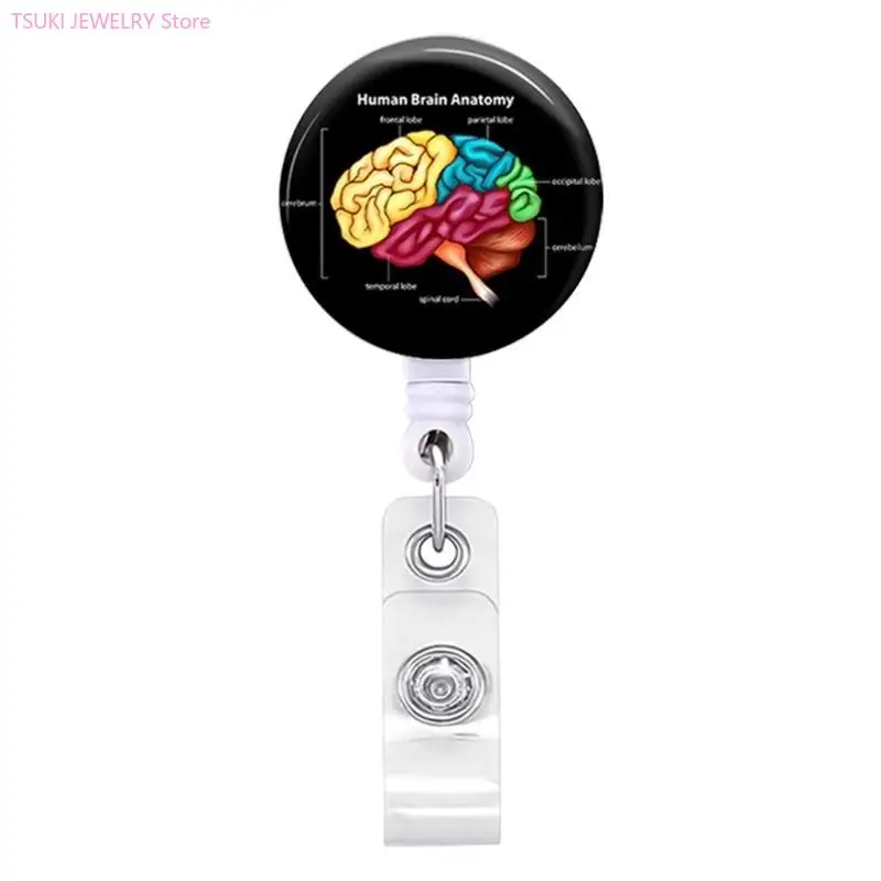 62KE Badge Reels Retractable Clip Holder Anatomical Organ Nurse Anatomy Nursing Doctor Medical Name Tags Card Badge