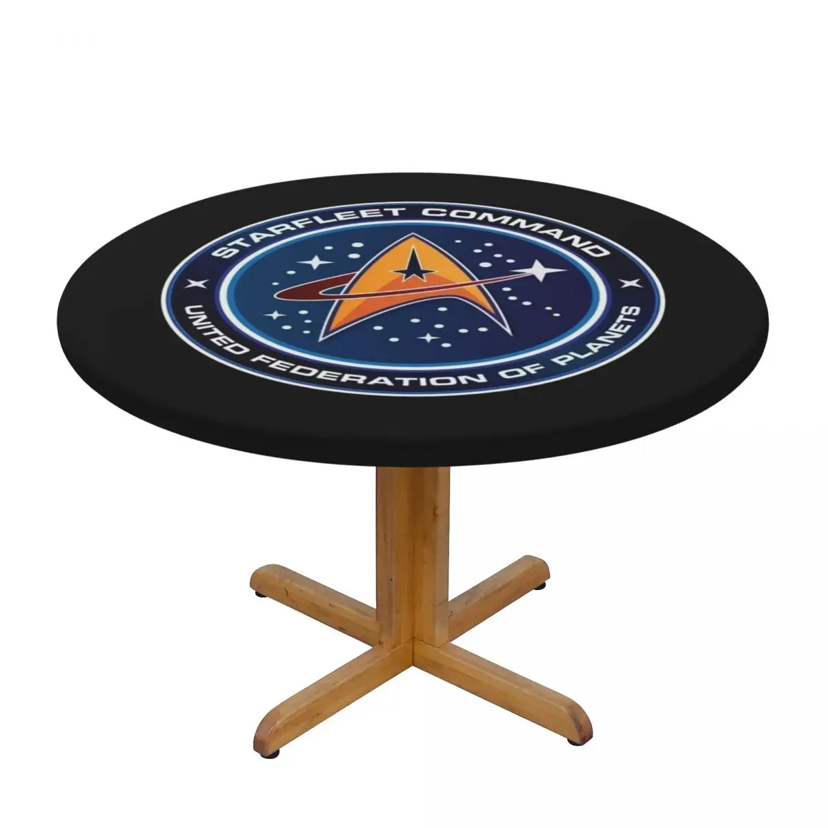 Y2k Stars Treks Starfleet Commend Waterproof Round Tablecloth Oilproof Table Cloth for Kitchen Events Dining Table Cover