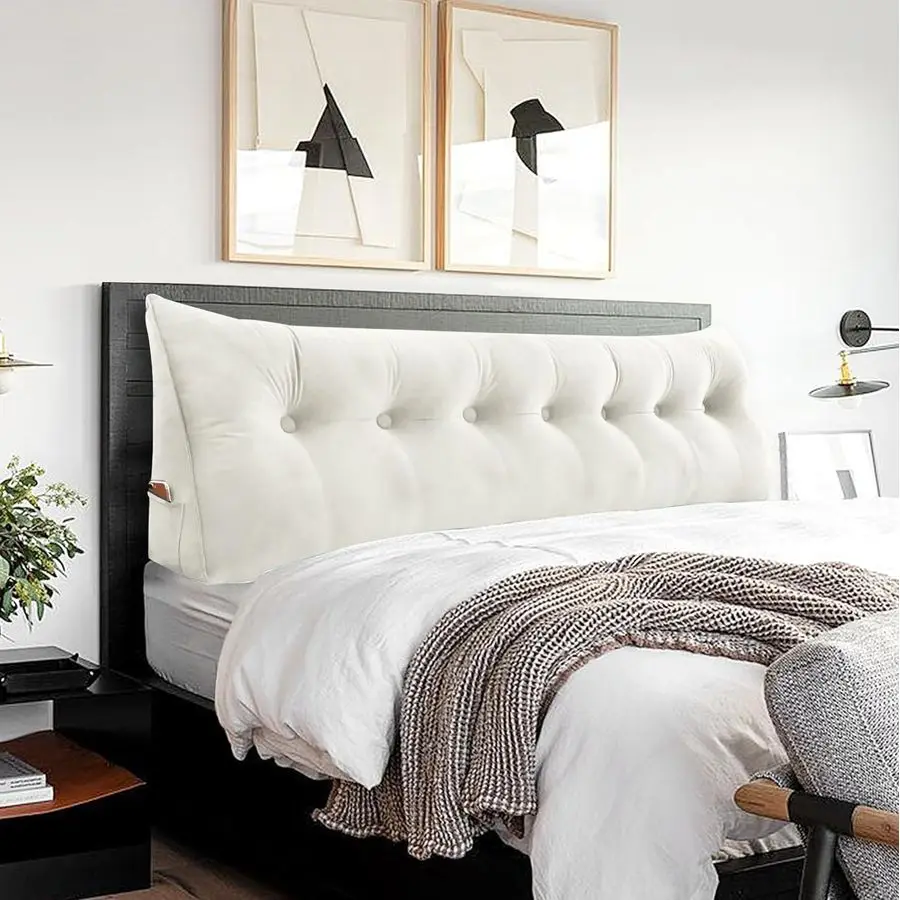 

Wedge Pillow Large Bolster Triangle Reading Pillow King Size Bed Rest Back Support Pillow for Sitting up in Bed Daybed Couch Ba