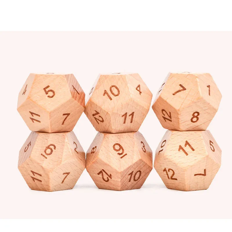 1 piece Solid Wooden Dice 12 Side Sculpture Blank Dice  Club/Party/Family DIY Games Accessories 30mm