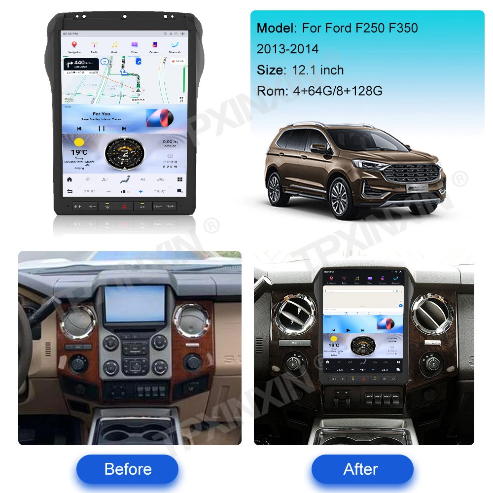 

Refit Upgradation12.1" For Ford F350 F250 2013 2014 Audio 2 Din Android Receiver Vertical Style Auto Multimedia GPS Navigation