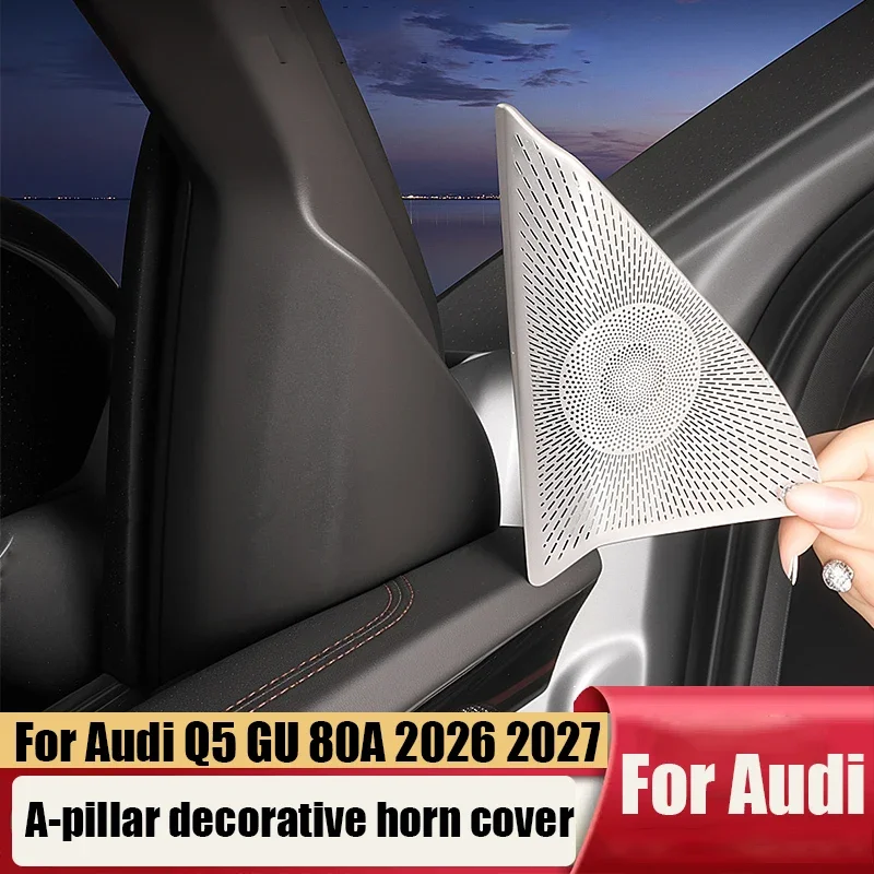 For Audi Q5 Q5L GU 2025 2026 2027 A-pillar decorative horn cover made of stainless steel material for interior modification