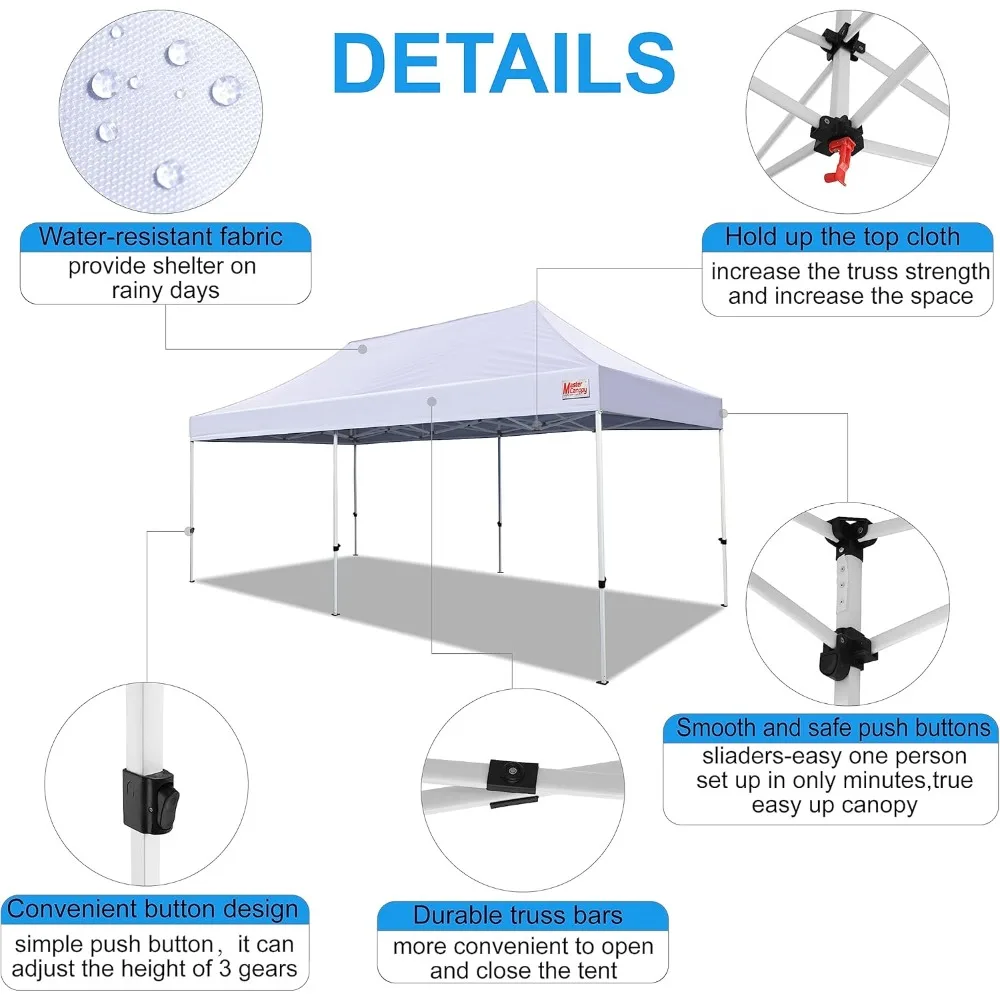 Barraca pop-up de grau comercial 10x20 para abrigo externo instantâneo em branco