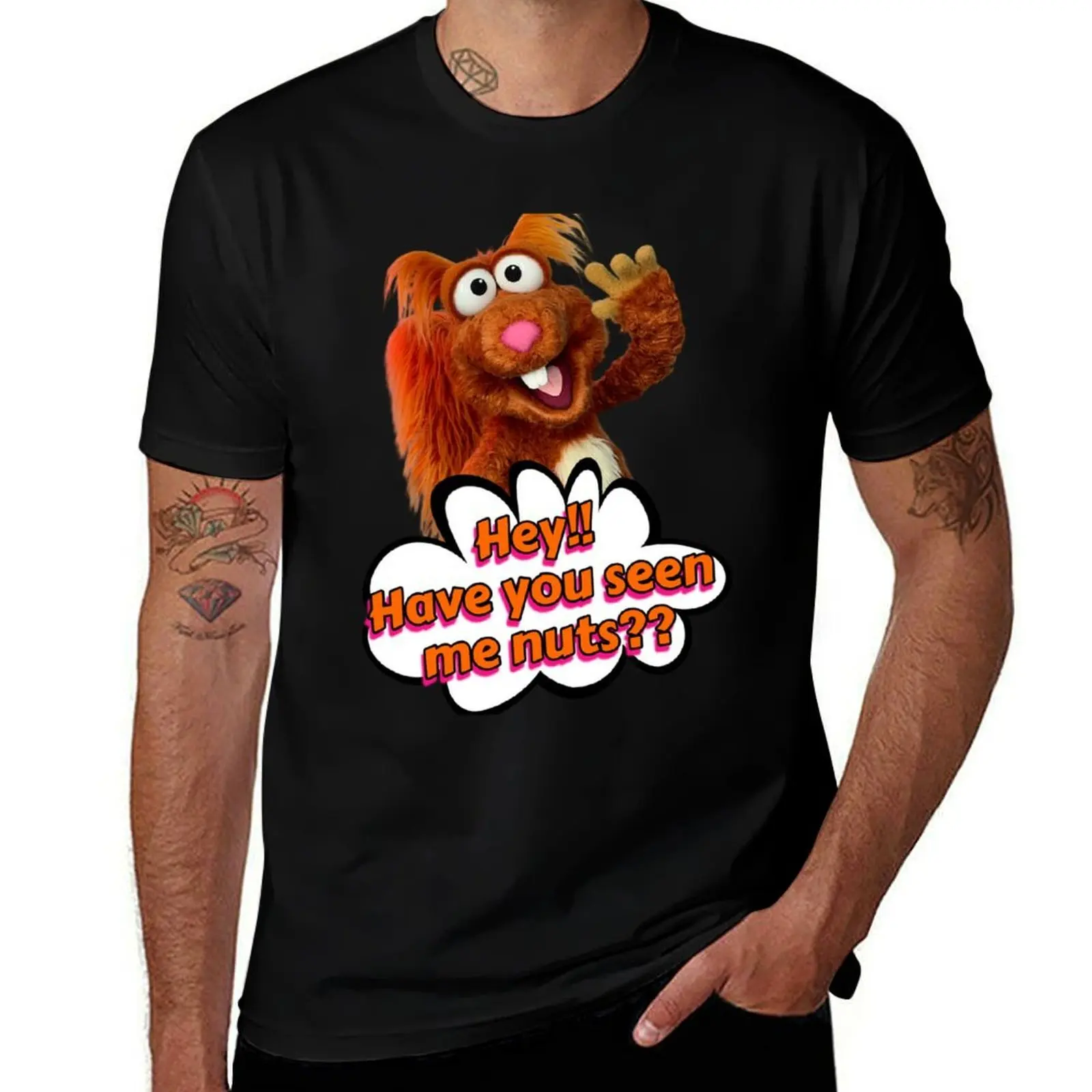 

Russell Squirrel - have you seen his nuts T-Shirt vintage graphic tee boys animal print blue archive plain black t shirts men