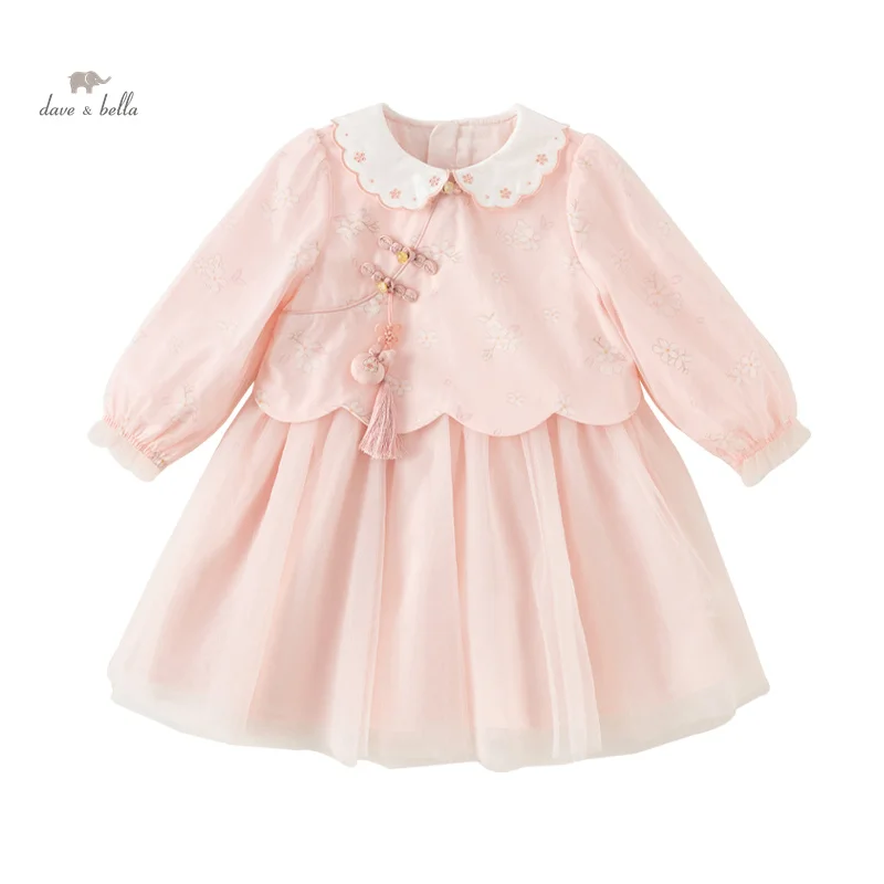 

Dave Bella Princess Floral Dress for Girls Baby Children 2024 New Autumn Sweet Gentle Fashion Casual Party Outdoor DB3241829