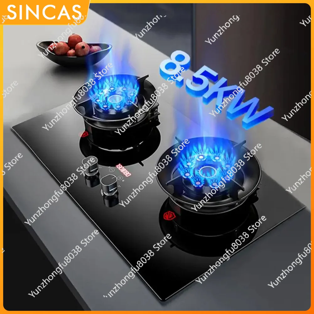 Kitchen Gas Stoves Flipped Dual Kitchen Embedded Nature Gas/LPG Timing Stove Desktop Dual-Use Cooktop