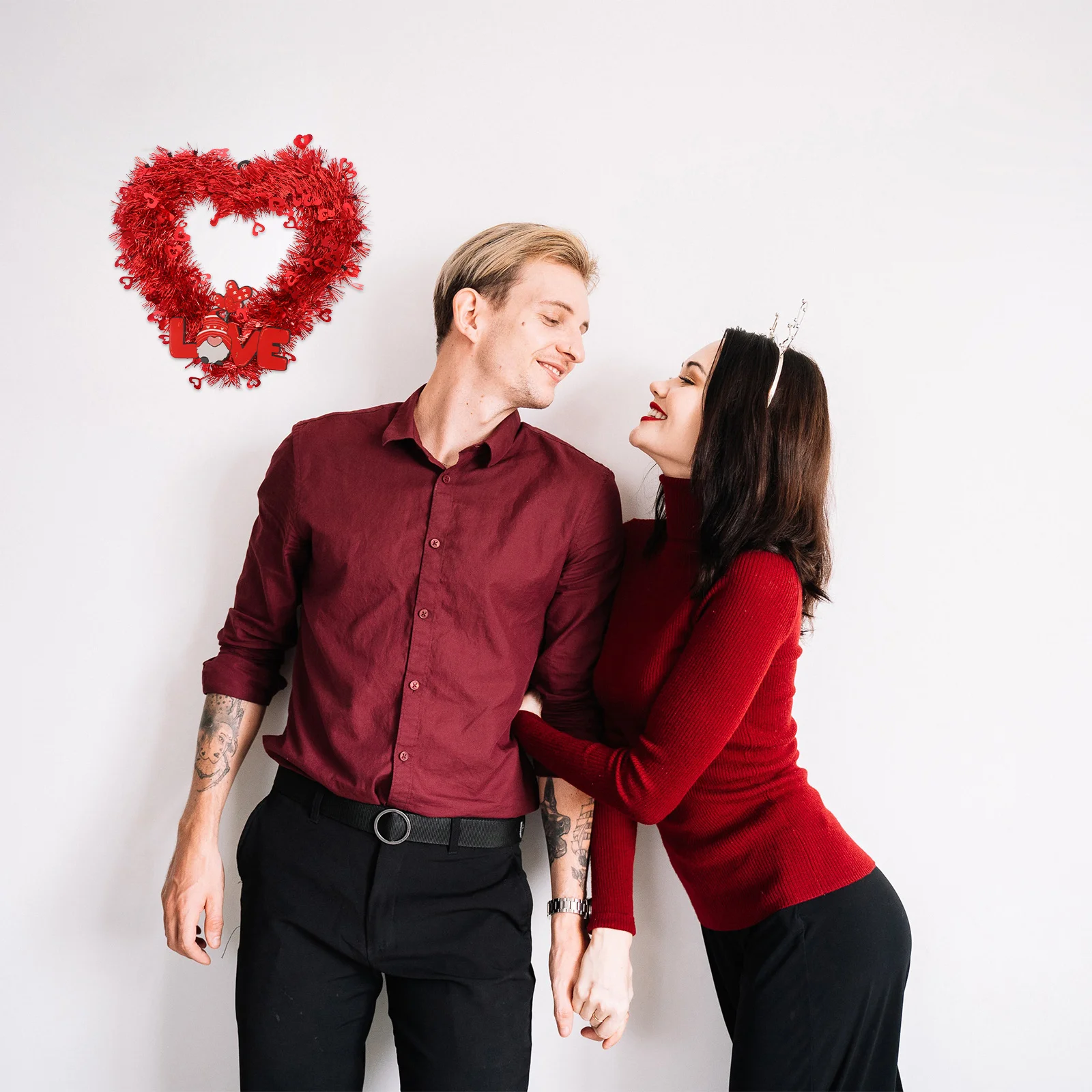

Pendant Hanging Valentine Day Decor For Door Wall Window Party Wreath Anniversary Home Valentine Day Door Wreath