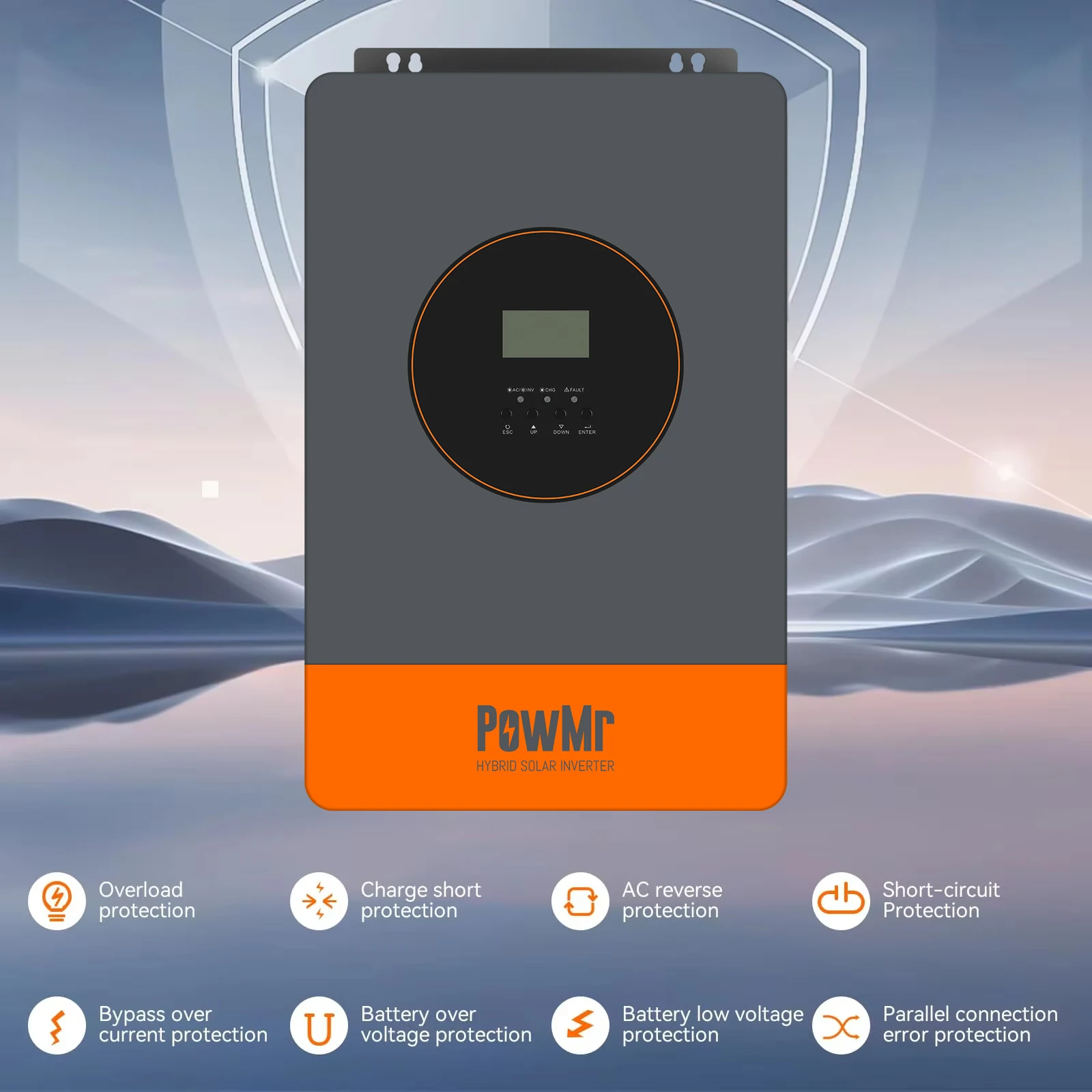 PowMr Parallel Hybrid Solar Inverter 48V to 220V 230V 240V MPPT 120A 6.2KW Off Grid 3-Phase Optional