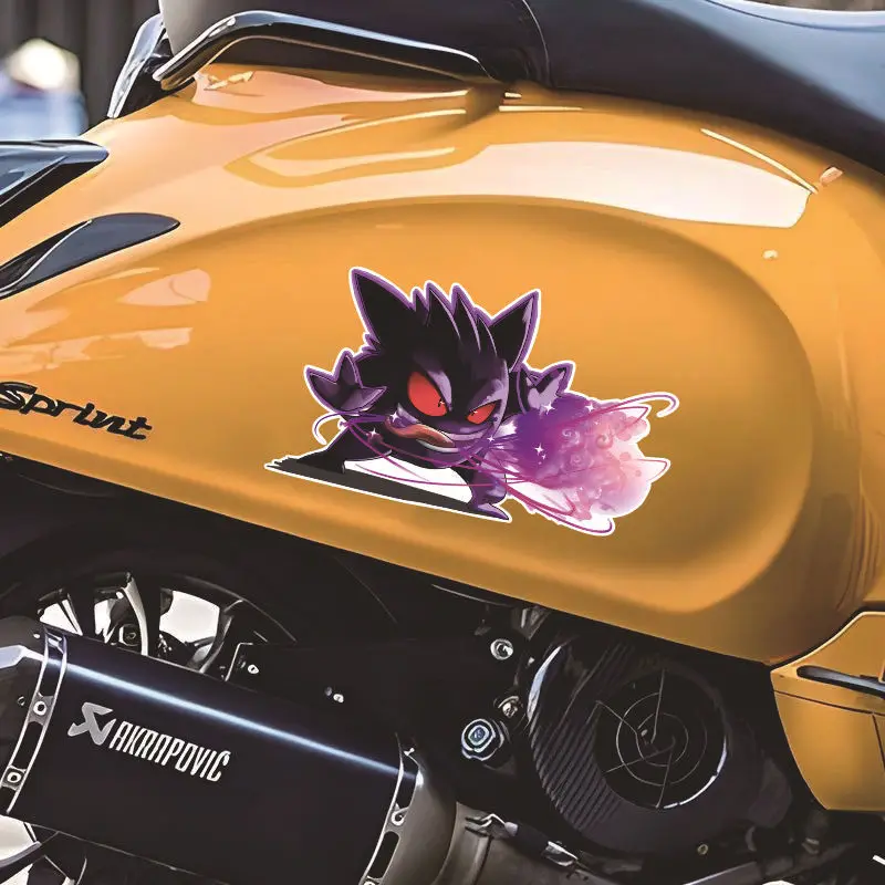 2pcs Pokemon Gengar Cartoon Car Stickers Anime Motorcycles Laptop Luggage Decor Decal Stickers Cute Waterproof Graffiti Stickers