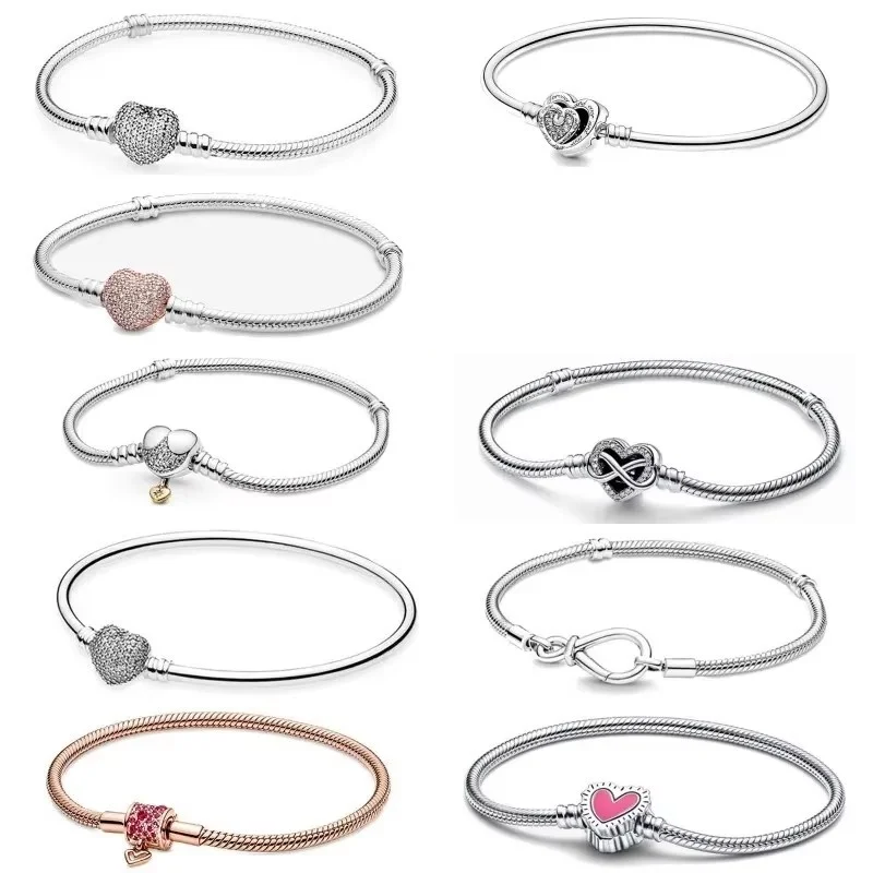 HOT SALE Heart Snake Chain Bracelet For Women Infinite Knot Clasp Femme Love Bracelet Decoration Bangle Accessories Jewelry Gift