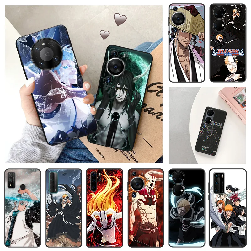 

Ultra Thin Soft Case For Huawei P40 P30 Lite P20 Pro P Smart Moto G200 G30 G31 One Fusion BLEACH Anime Orihime Black Back Cover