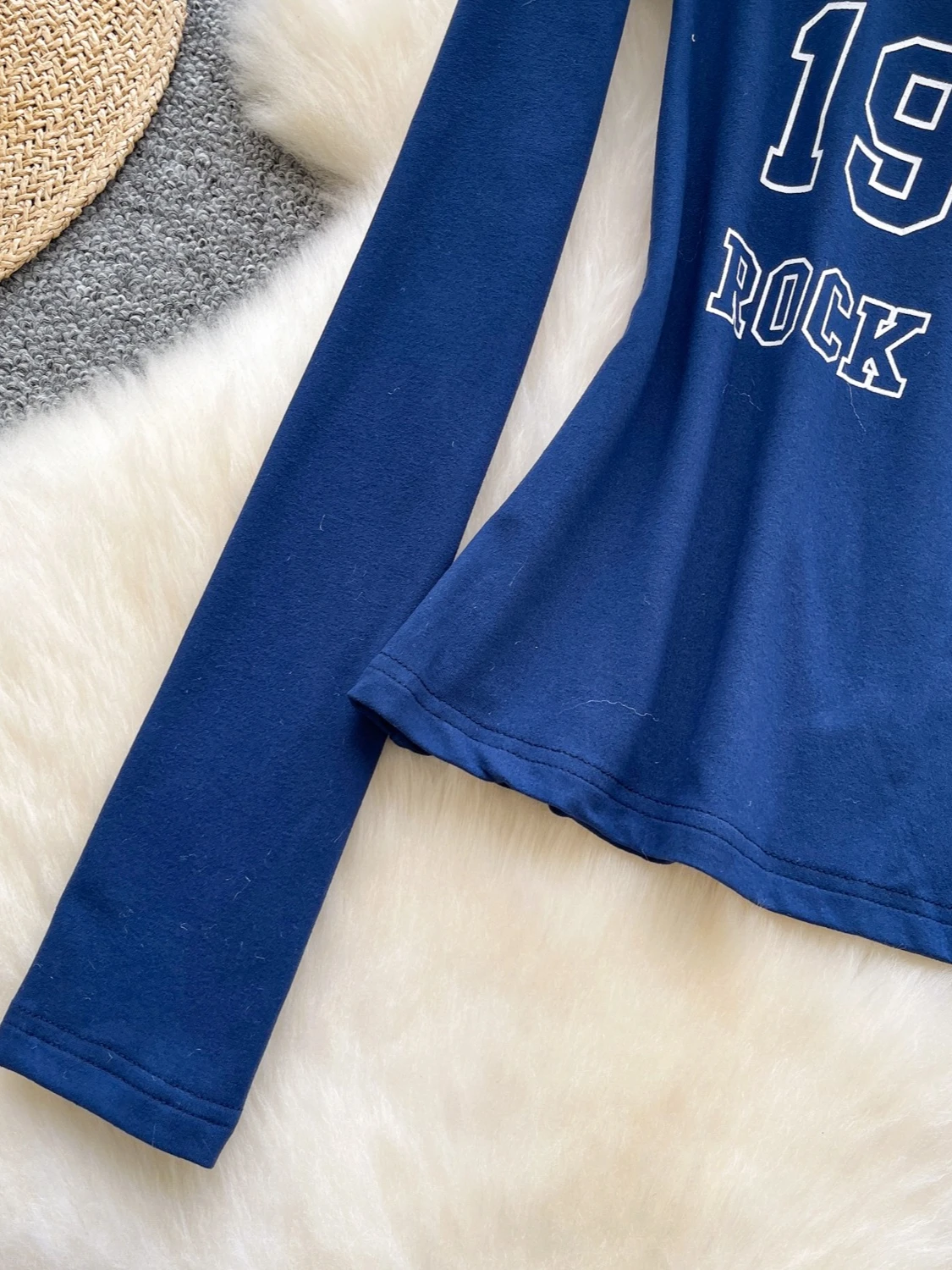 Foamlina 2025 automne nouveau américain rétro à manches longues T-Shirt femmes mode col rond boutons lettres imprimer mince pulls haut t-shirts