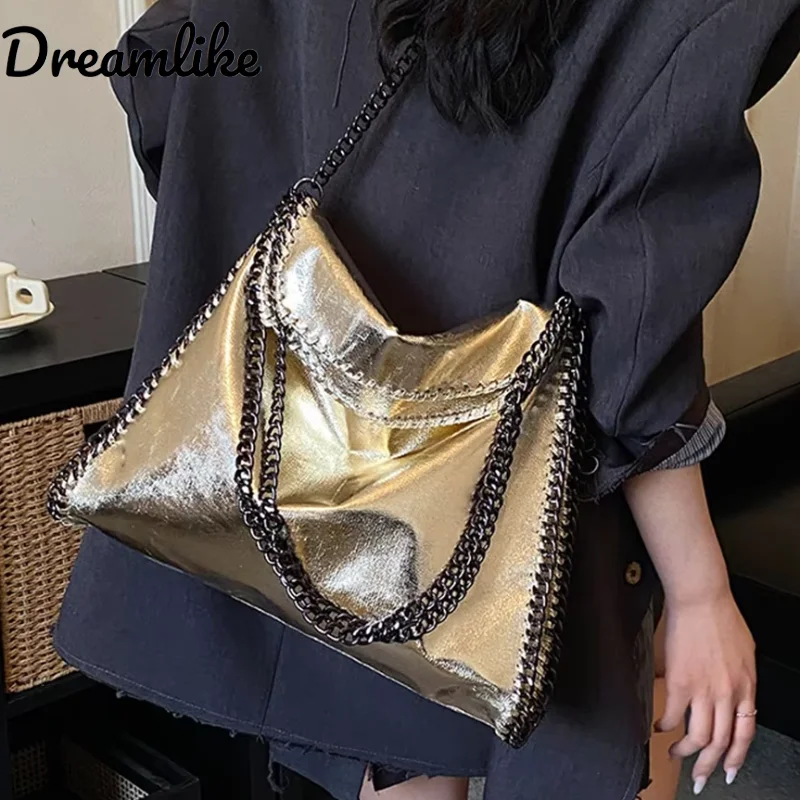 

Chain Handle Tote Bag Women's Shoulder Bag Fashionable New Handbags Minimalist Cute Square Crossbody Bag