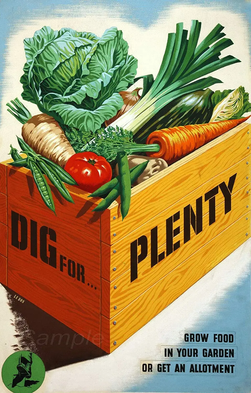 Vintage Dig for Plenty Food War Poster Metal Tin Sign 8X12 Inch Home Kitchen Bedroom Bar Sign Decoration Posters Tin Sign M sign