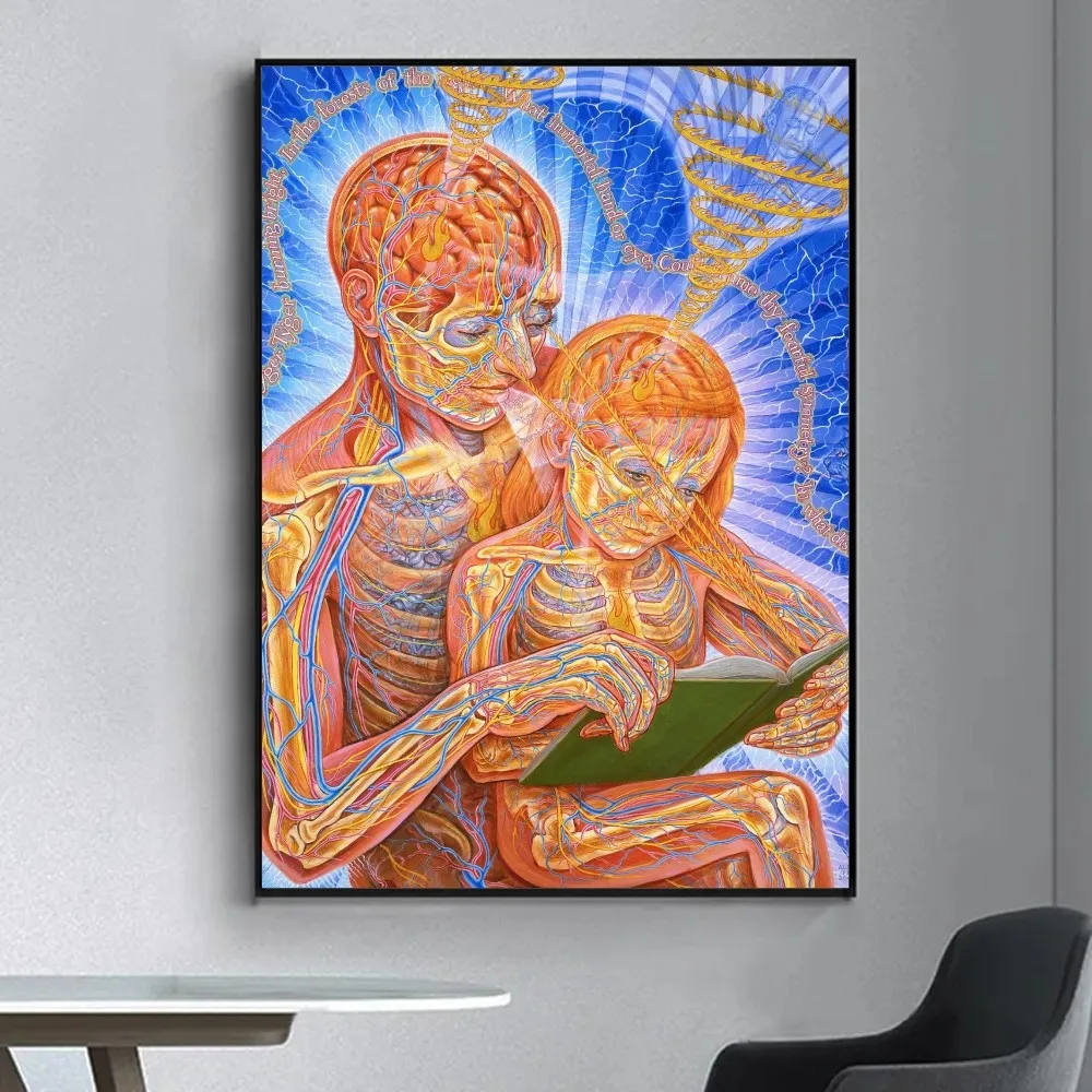 Psychedelic Trippy Tree Poster Fancy Poster Wall Sticker for Living Room Bar Vintage Decorative Painting Middle