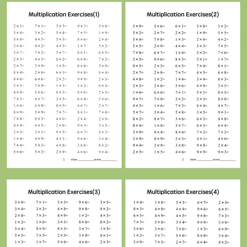 48 PagesMultiplication Division  99 Times Exercise Book Training in MathematicsCalculation Book for Children Aged 3-8