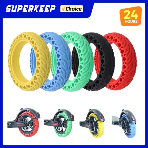 Neumático de 8,5 pulgadas para patinete eléctrico, amortiguador de panal, neumático rojo de amortiguación, neumático sólido de goma duradero para Xiaomi Mijia M365 pro